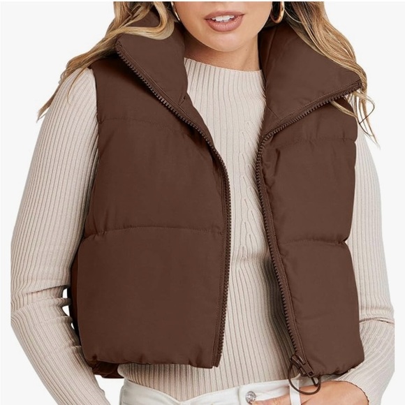 Brown Puffer Vest - Picture 1 of 3